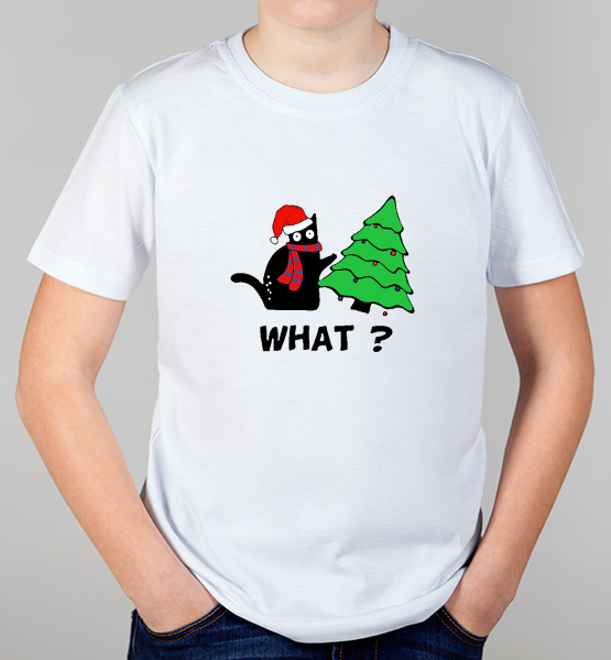 Детская футболка "What кот (новый год)"
