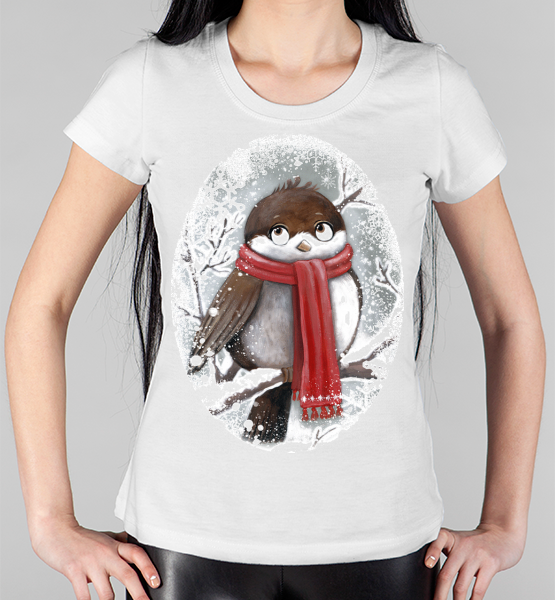 Женская футболка "Снегирь"