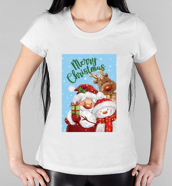 Женская футболка "Санта и друзья"
