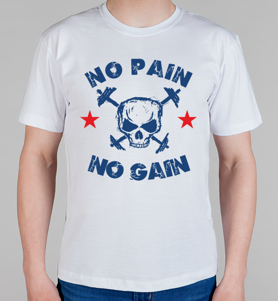 Майка "No pain No gain череп"
