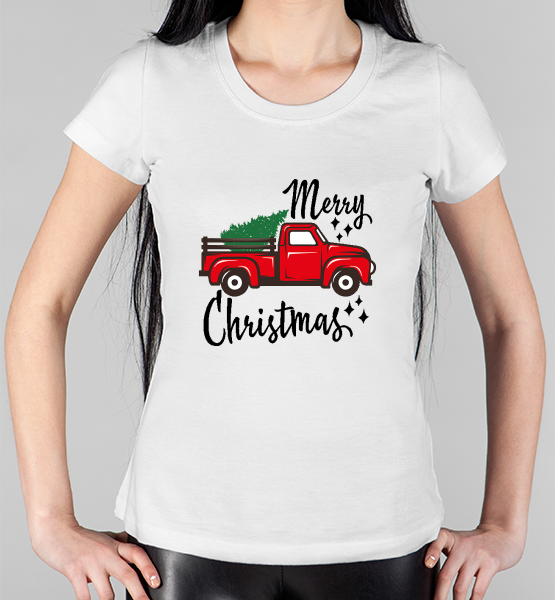 Женская футболка "Christmas car"