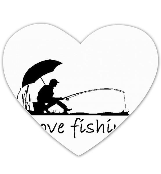 Коврик для мышки сердце "I love fishing"
