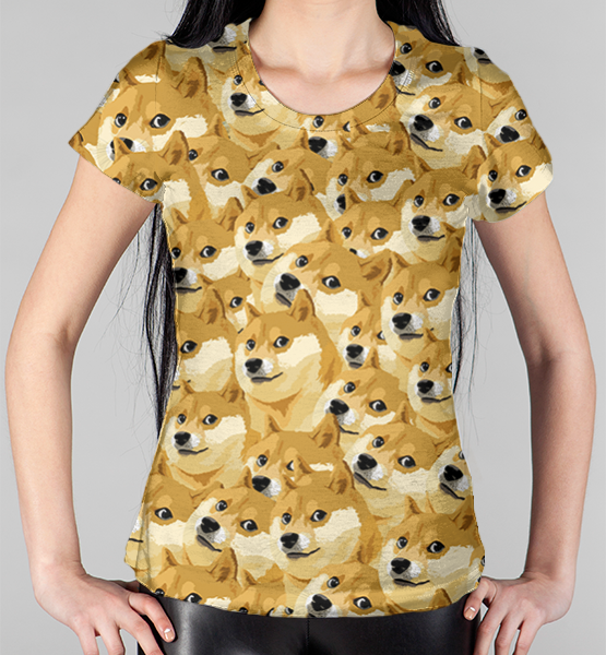 Женская 3D футболка "Doge"
