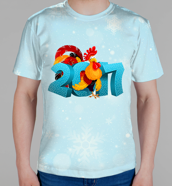 Мужская 3D футболка "2017 Год"