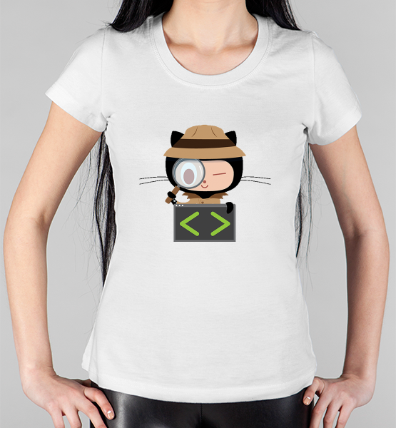 Женская футболка "Кот-программист!"