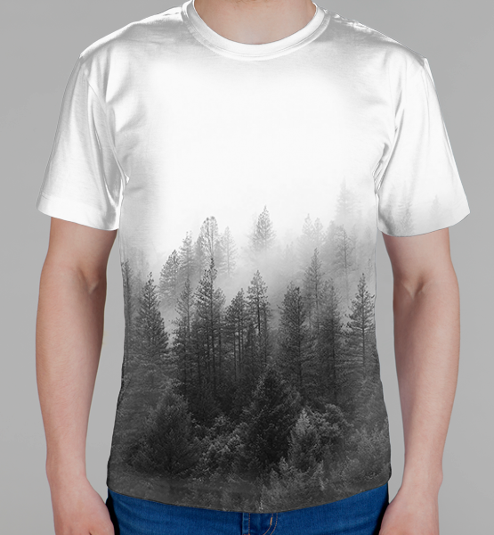 Мужская 3D футболка "Мистический лес"