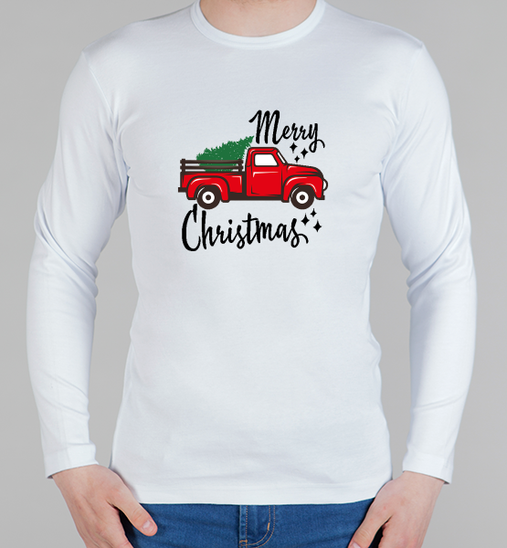 Мужской лонгслив "Christmas car"