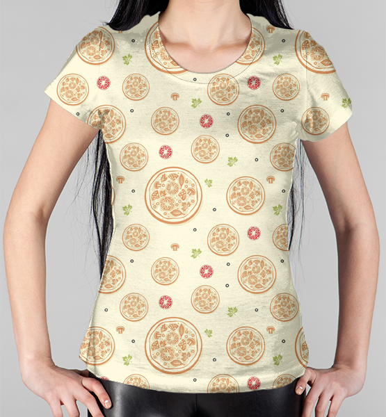 Женская 3D футболка "Пицца"