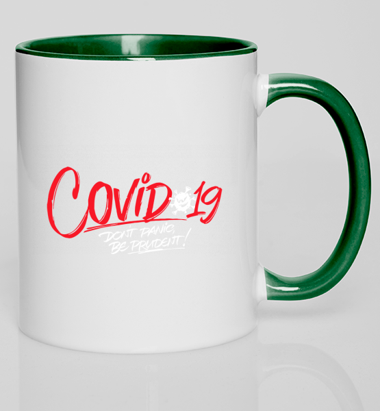 Кружка с цветной ручкой Covid 19