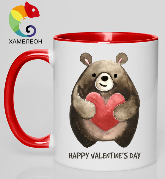Кружка хамелеон Happy Valentine's day