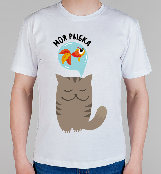 Парная футболка "Котик-рыбка"