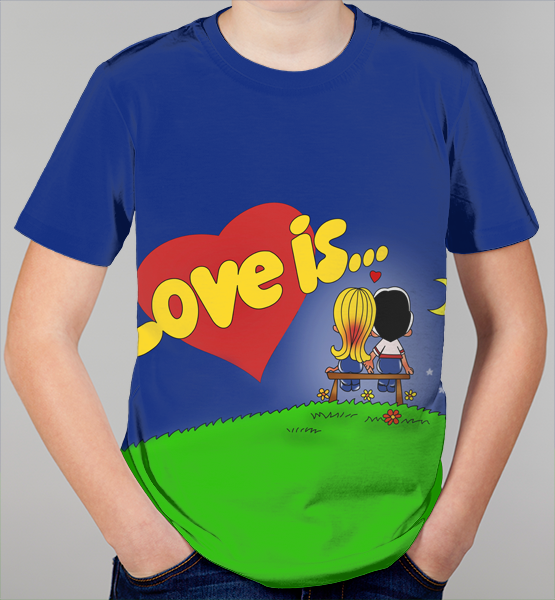 Детская 3D футболка "Love is"
