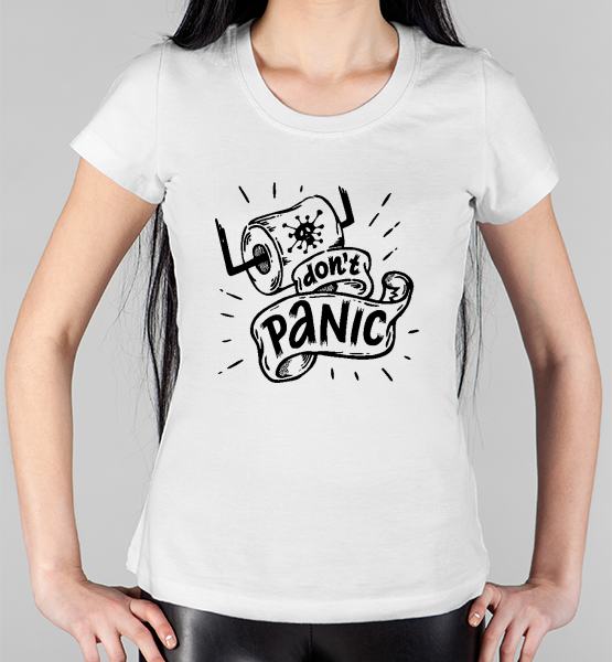 Женская футболка "Don't panic"
