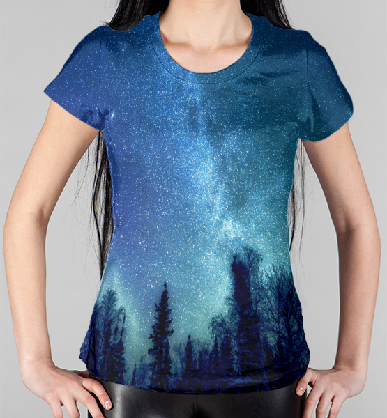 Женская 3D футболка "Звездная даль"