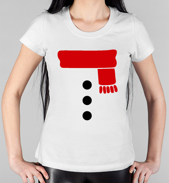 Женская футболка "Снеговик (шарф)"