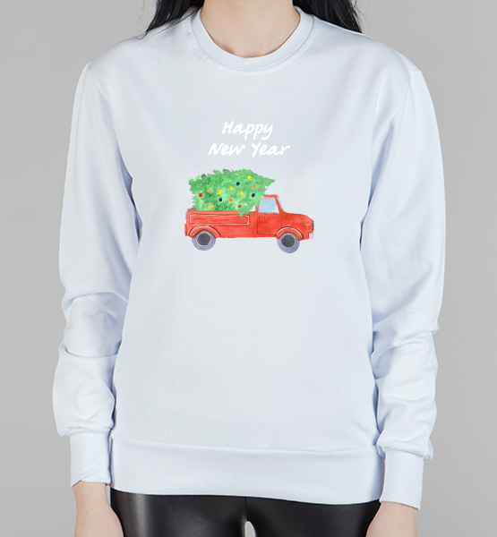 Женский свитшот Christmas car 3