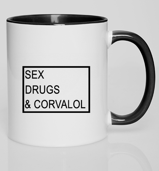 Цветная кружка "Sex, drugs & corvalol"