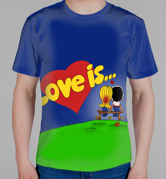 Мужская 3D футболка "Love is"