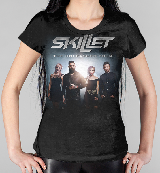 Женская 3D футболка "Skillet"