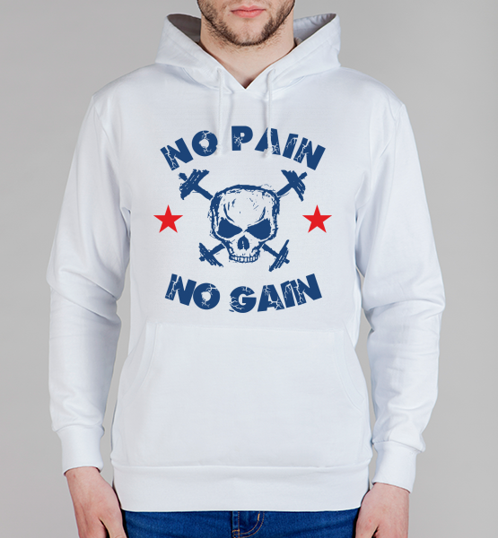 Толстовка "No pain No gain череп"