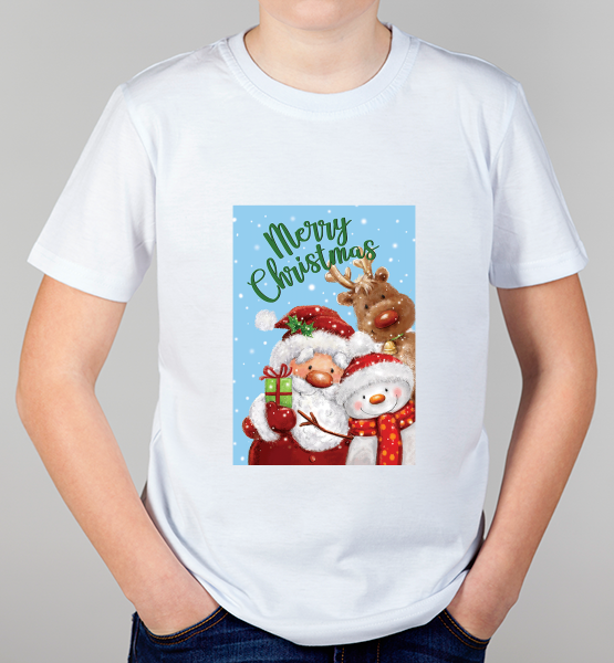 Детская футболка "Санта и друзья"