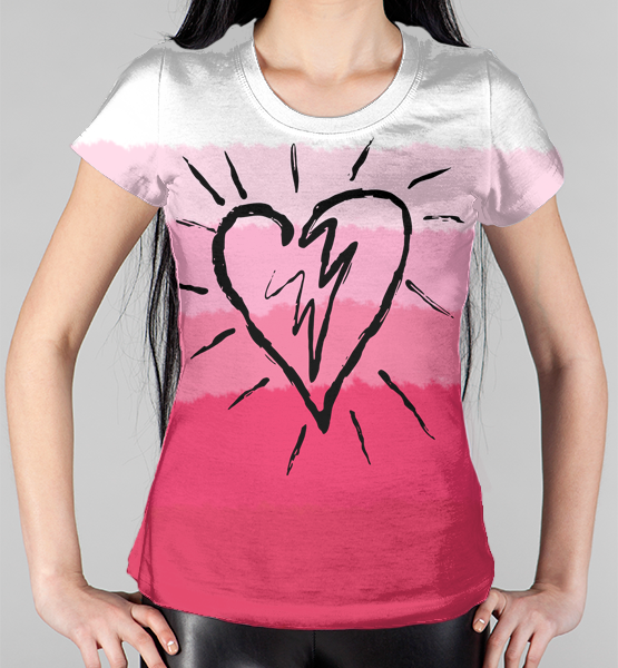 Женская 3D футболка "Сердце"