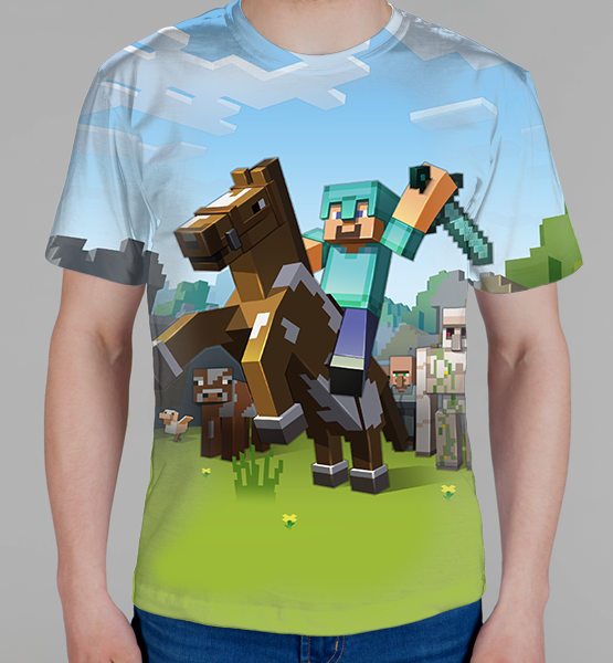 Мужская 3D футболка "Minecraft (Маинкрафт) 3D"