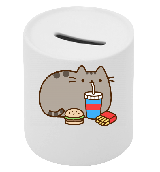 Копилка "Котик, бургер и картошка фри"