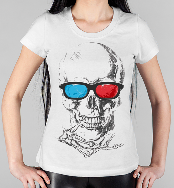 Женская футболка "3D череп"