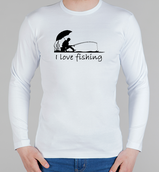 Мужской лонгслив "I love fishing"