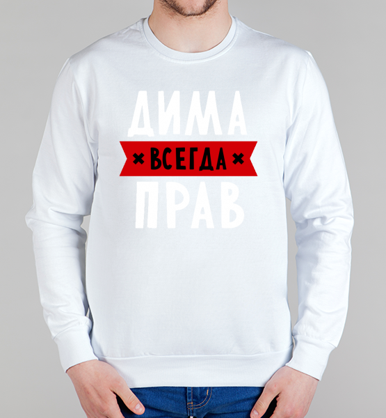 Мужской свитшот Дима всегда прав