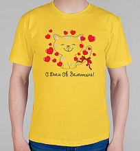 Мужская футболка С Днем Святого Валентина (кот)