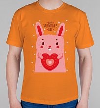 Мужская футболка Happy Valentine's day Заяц