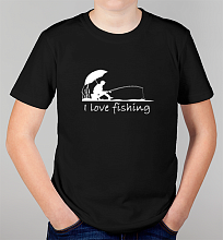 Детская футболка I love fishing