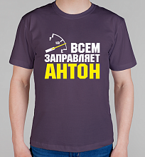 Мужская футболка Всем заправляет Антон