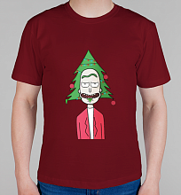 Мужская футболка Рик и Морти новый год