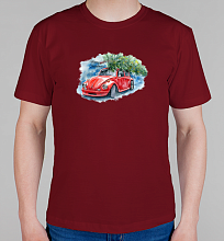 Мужская футболка Christmas car 2