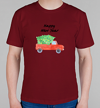 Мужская футболка Christmas car 3