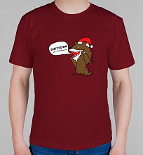 Мужская футболка Медведь (снегурочка)