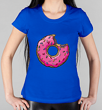 Парная женская футболка Гомер и пончик