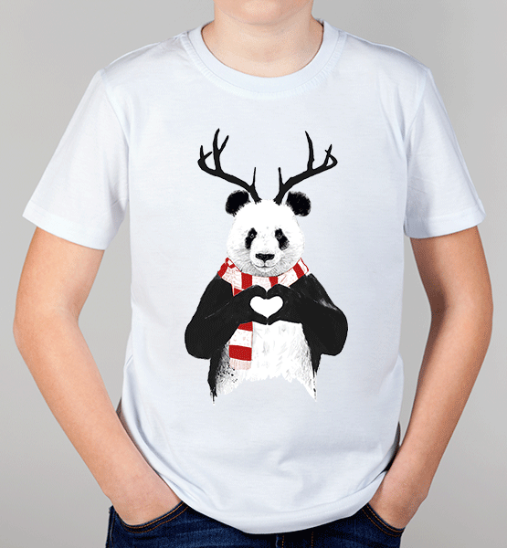 Детская футболка "Новогодняя панда"