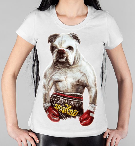 Женская футболка "Пёс-боксёр"