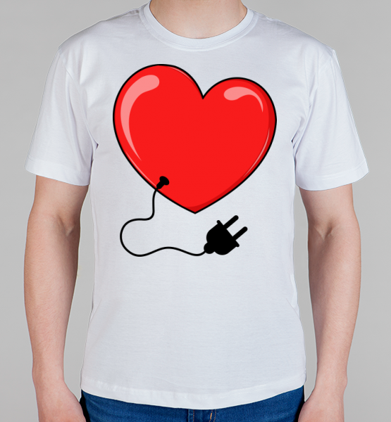 Парная футболка "Сердце с розеткой"