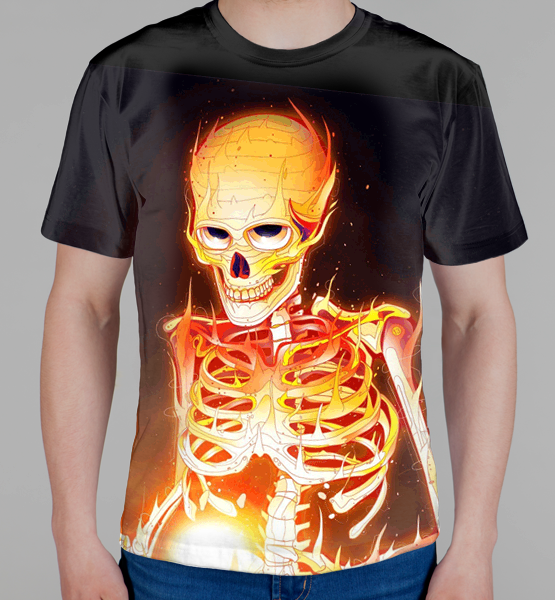 Мужская 3D футболка "Скилет"